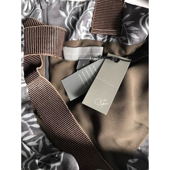 PROENZA SCHOULER Silk Top Sz 6 Blue Vine Print Quiet Luxury Office Siren NWT - Picture 5 of 5